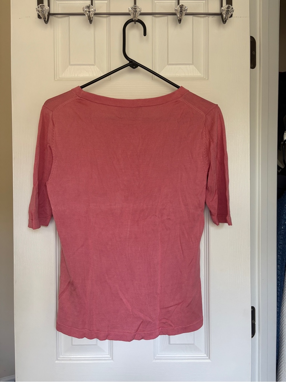 Marco Pecci 100% pure silk pink, short-sleeve knit top - Picture 7 of 7